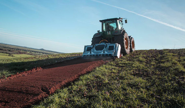 Tractor Rock Crusher work